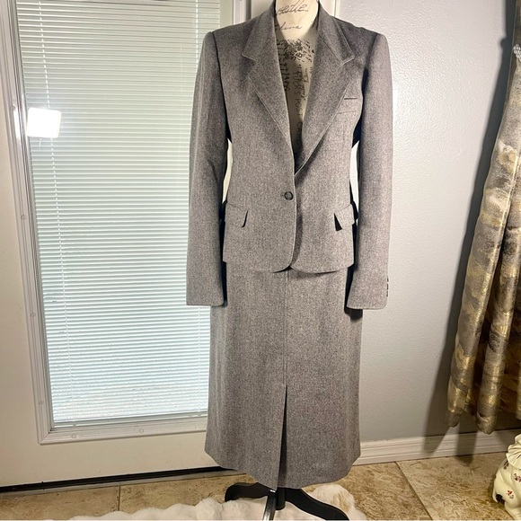 Evan Picone Vtg 80’s Heather Grey Single Breasted Wool Blazer Jacket USA Sz 10 - Picture 6 of 14